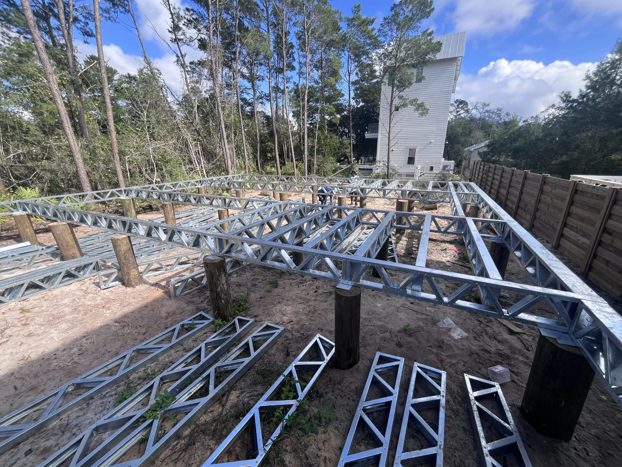 Steel floor joist system on Ohio foundation