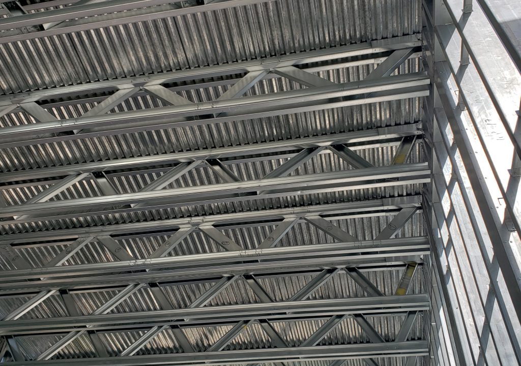 Barndominium ceiling trusses in Ohio