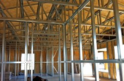 Barndominium interior framing in Ohio