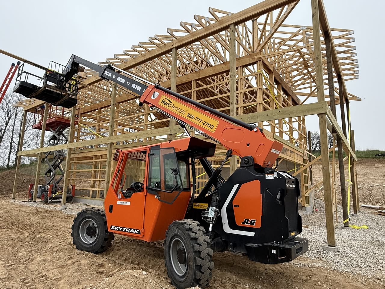 Ohio barndominium wood frame construction site